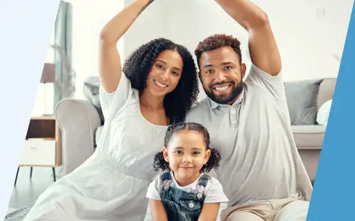 African-American couple meets with broker in home